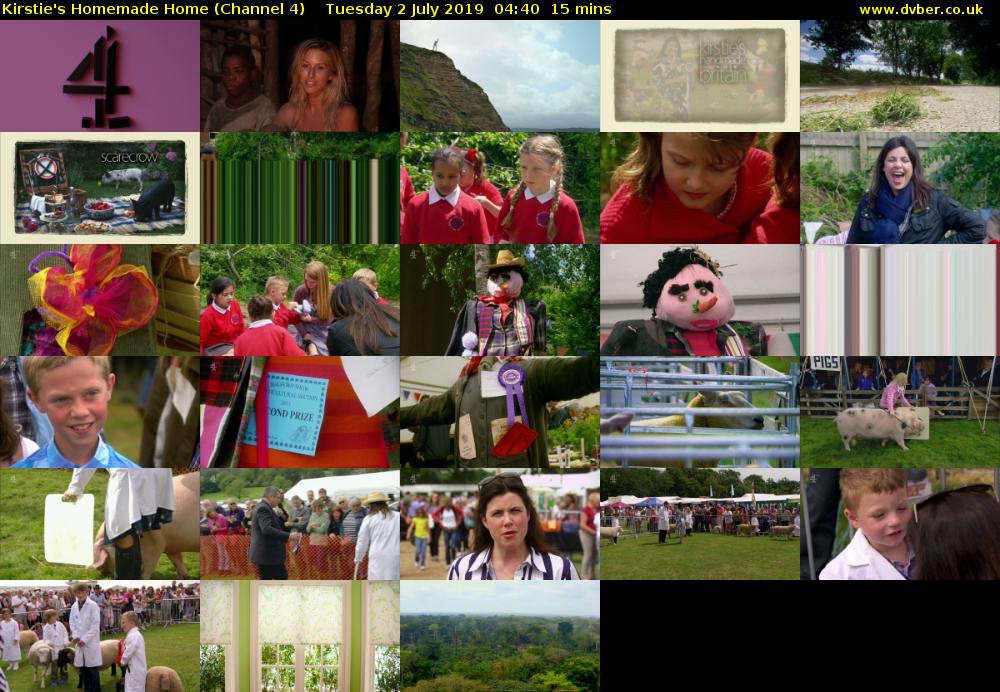 Kirstie's Homemade Home (Channel 4) Tuesday 2 July 2019 04:40 - 04:55