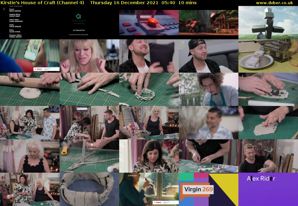 Kirstie's House of Craft (Channel 4) Thursday 16 December 2021 05:40 - 05:50