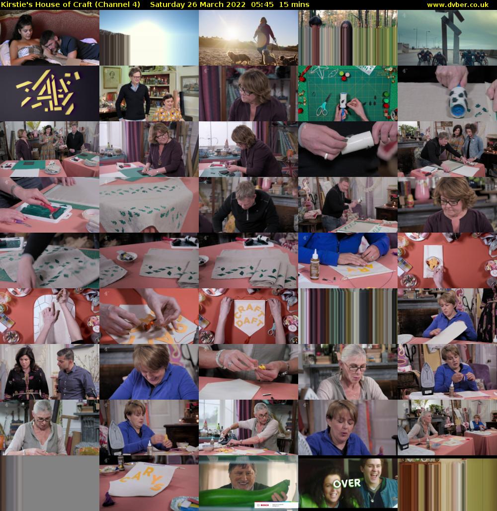 Kirstie's House of Craft (Channel 4) Saturday 26 March 2022 05:45 - 06:00