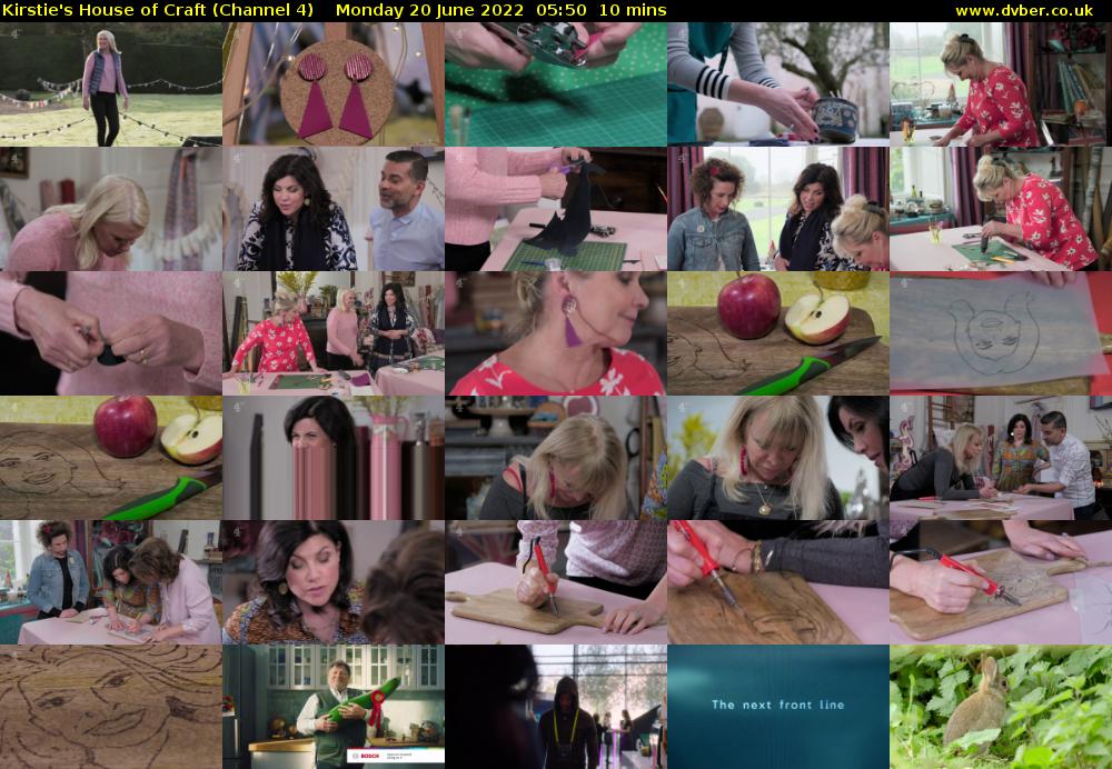 Kirstie's House of Craft (Channel 4) Monday 20 June 2022 05:50 - 06:00