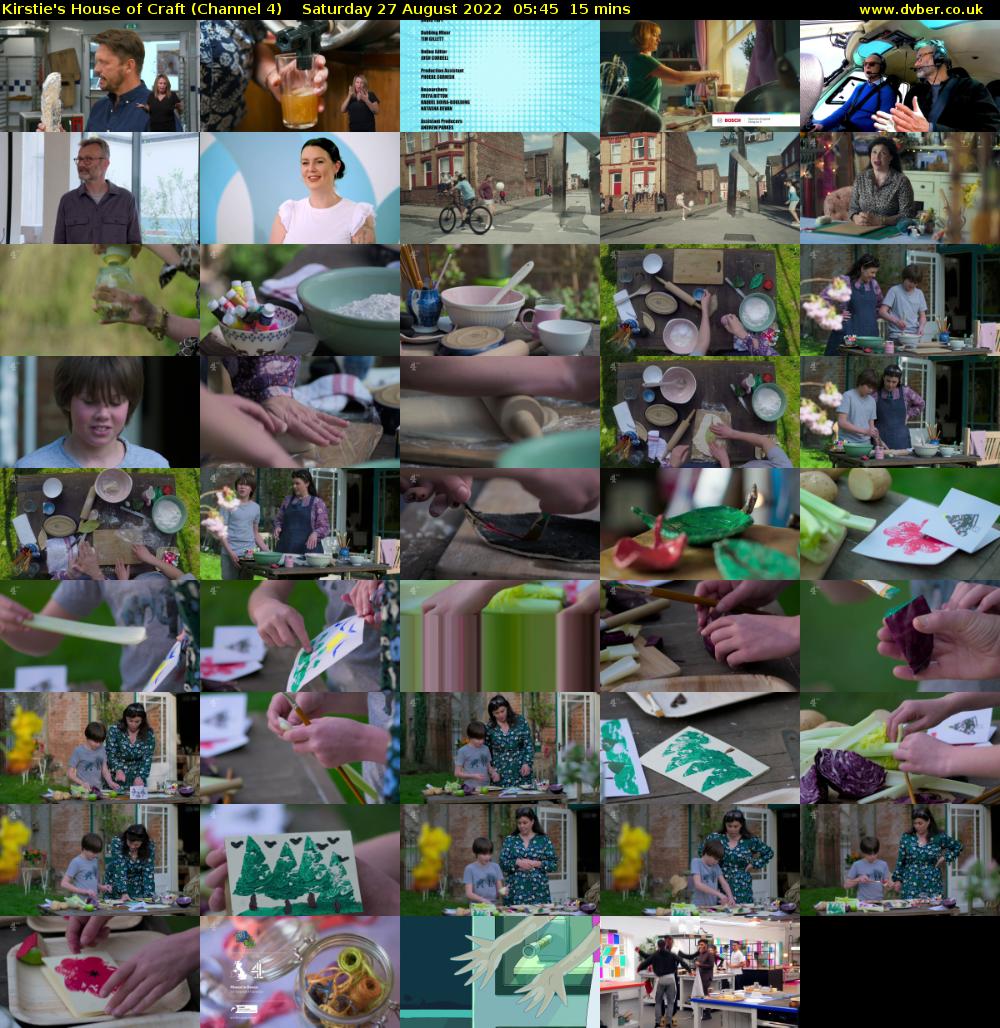 Kirstie's House of Craft (Channel 4) Saturday 27 August 2022 05:45 - 06:00