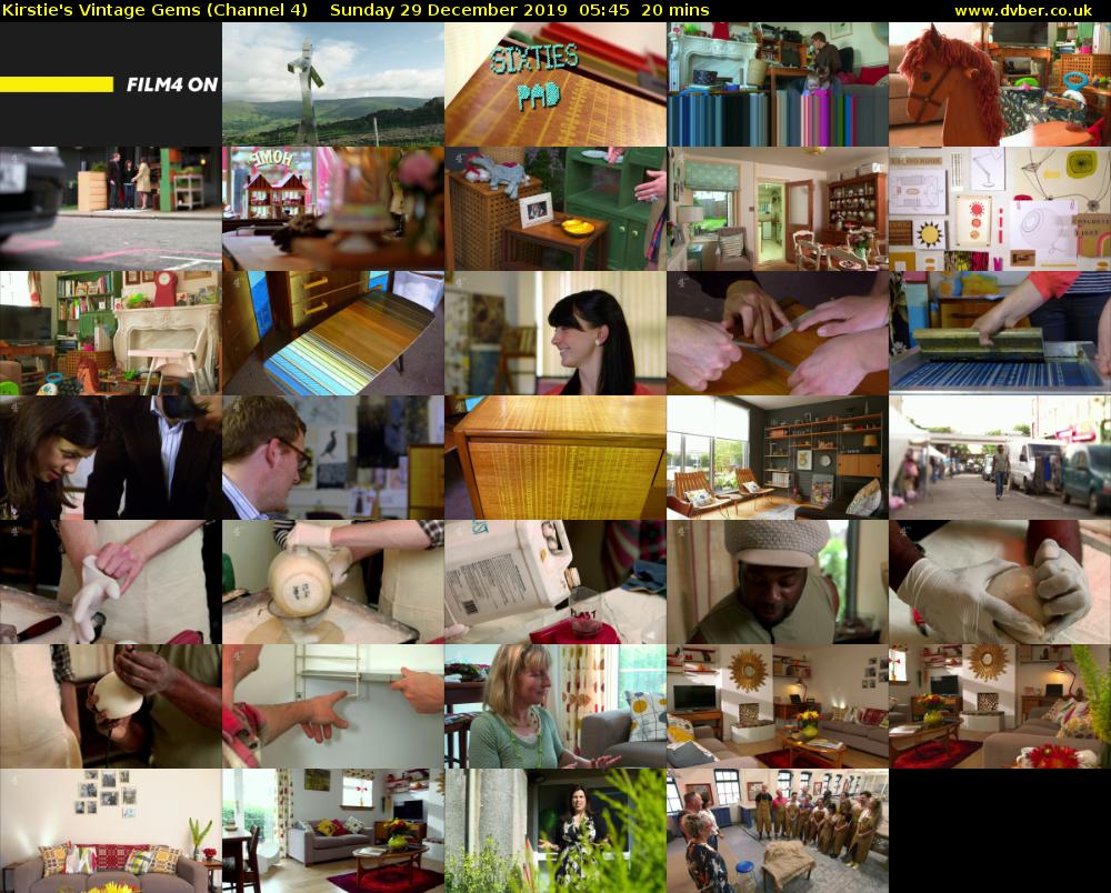Kirstie's Vintage Gems (Channel 4) Sunday 29 December 2019 05:45 - 06:05