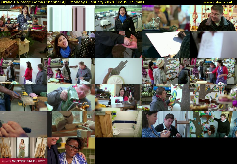 Kirstie's Vintage Gems (Channel 4) Monday 6 January 2020 05:35 - 05:50