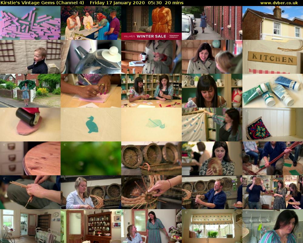 Kirstie's Vintage Gems (Channel 4) Friday 17 January 2020 05:30 - 05:50
