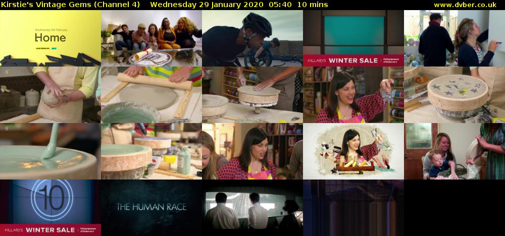 Kirstie's Vintage Gems (Channel 4) Wednesday 29 January 2020 05:40 - 05:50