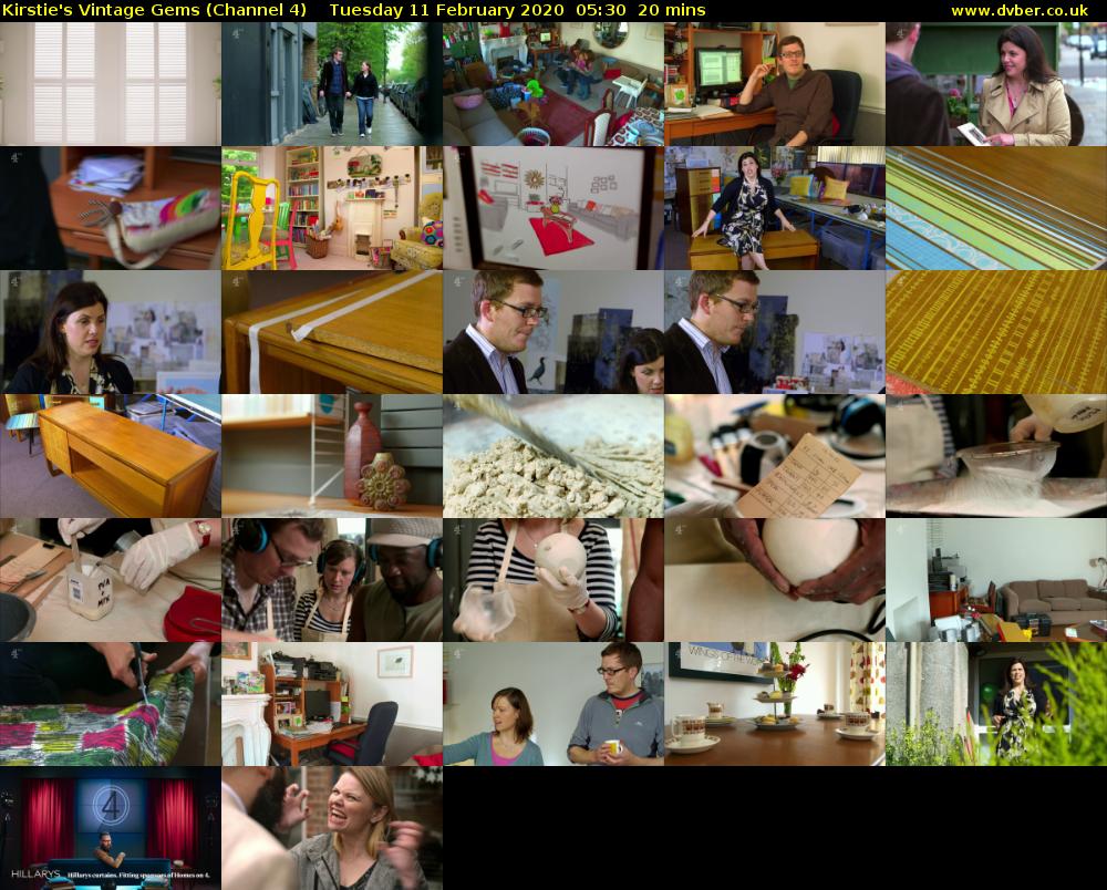 Kirstie's Vintage Gems (Channel 4) Tuesday 11 February 2020 05:30 - 05:50