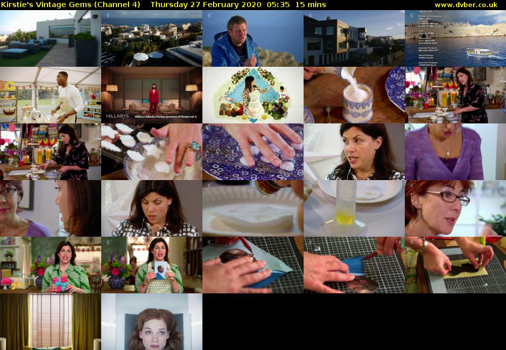Kirstie's Vintage Gems (Channel 4) Thursday 27 February 2020 05:35 - 05:50