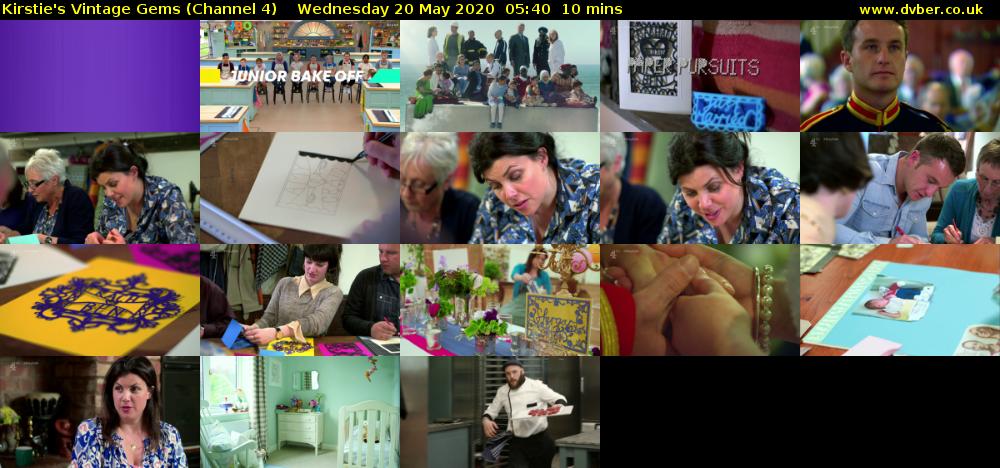 Kirstie's Vintage Gems (Channel 4) Wednesday 20 May 2020 05:40 - 05:50