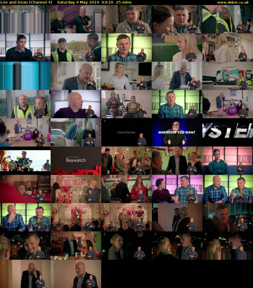 Lee and Dean (Channel 4) Saturday 4 May 2019 03:20 - 03:45