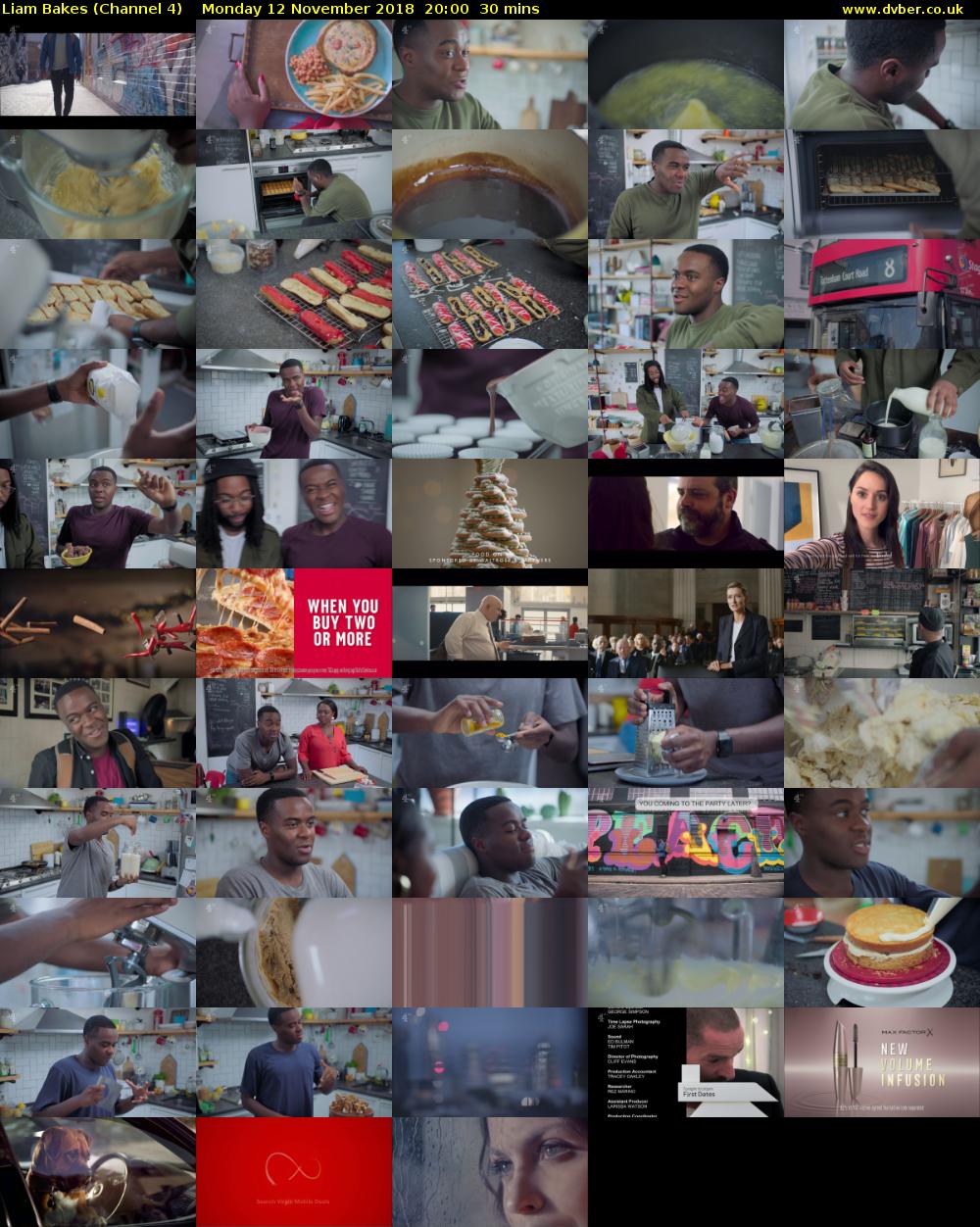 Liam Bakes (Channel 4) Monday 12 November 2018 20:00 - 20:30