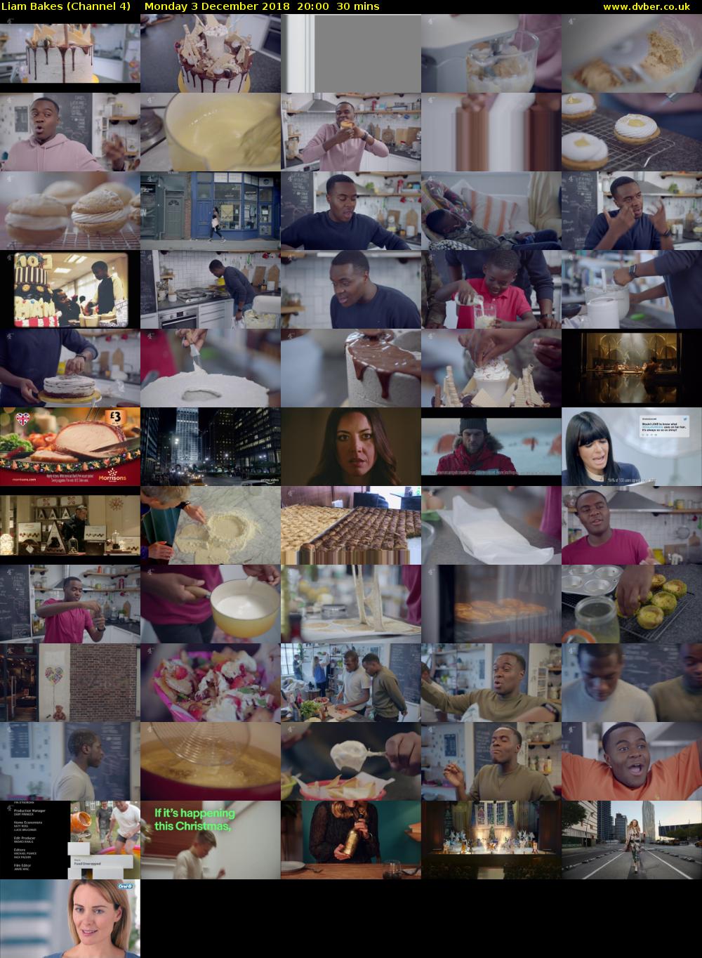 Liam Bakes (Channel 4) Monday 3 December 2018 20:00 - 20:30