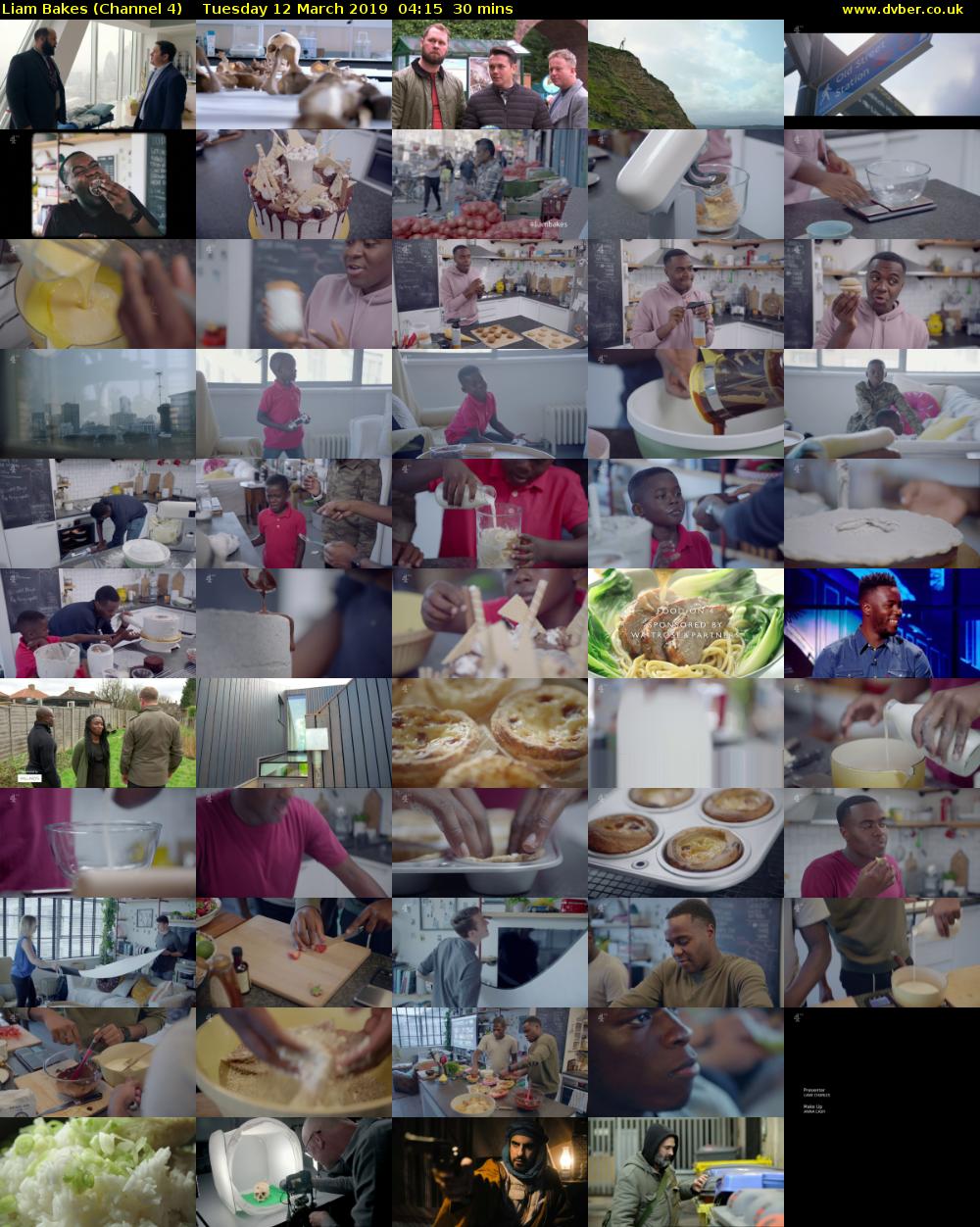 Liam Bakes (Channel 4) Tuesday 12 March 2019 04:15 - 04:45