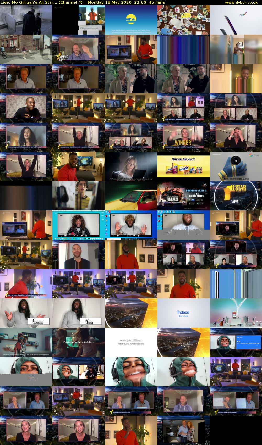 Live: Mo Gilligan's All Star... (Channel 4) Monday 18 May 2020 22:00 - 22:45
