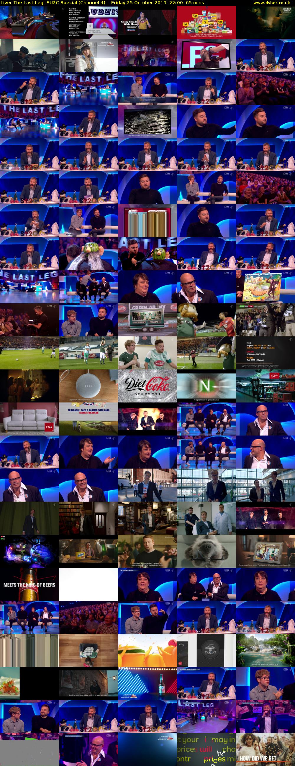 Live: The Last Leg: SU2C Special (Channel 4) Friday 25 October 2019 22:00 - 23:05