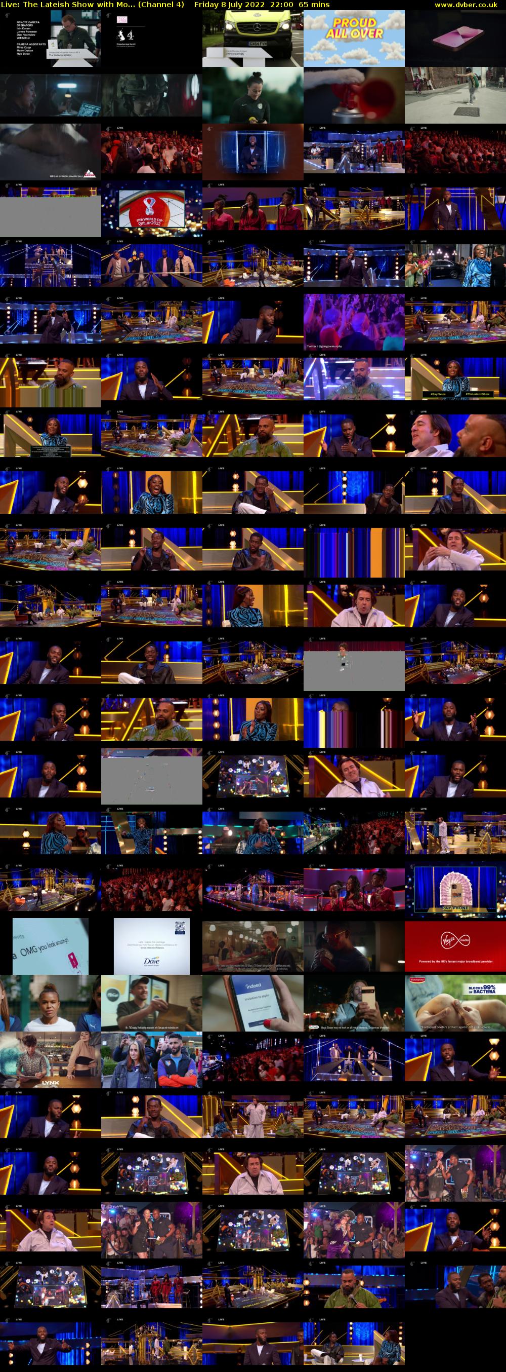 Live: The Lateish Show with Mo... (Channel 4) Friday 8 July 2022 22:00 - 23:05