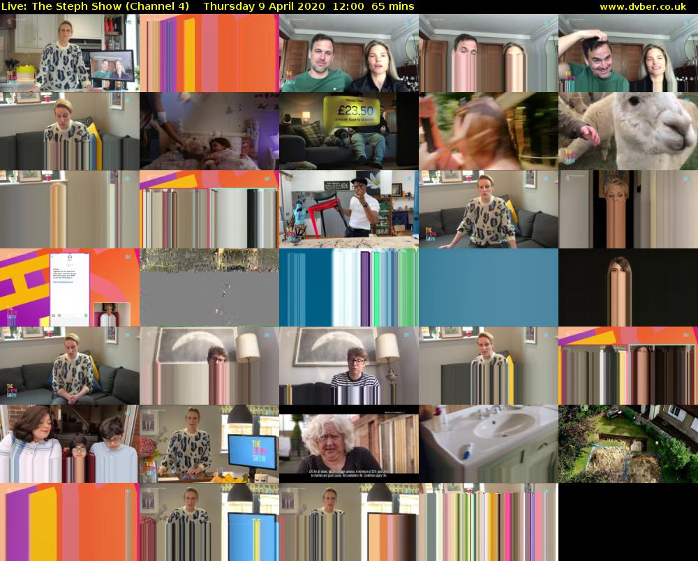 Live: The Steph Show (Channel 4) Thursday 9 April 2020 12:00 - 13:05