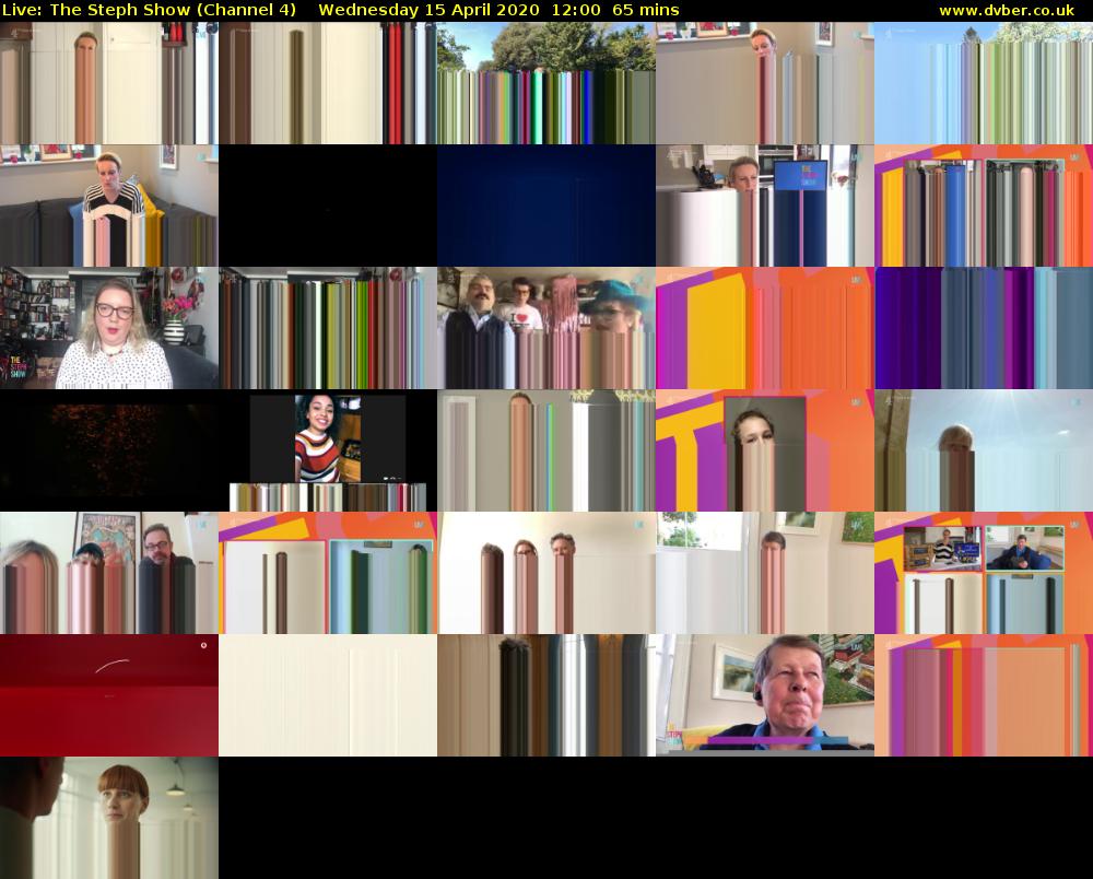 Live: The Steph Show (Channel 4) Wednesday 15 April 2020 12:00 - 13:05
