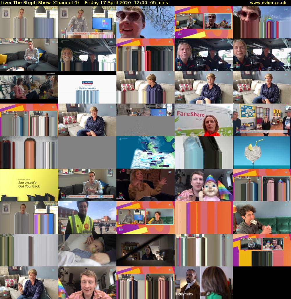 Live: The Steph Show (Channel 4) Friday 17 April 2020 12:00 - 13:05