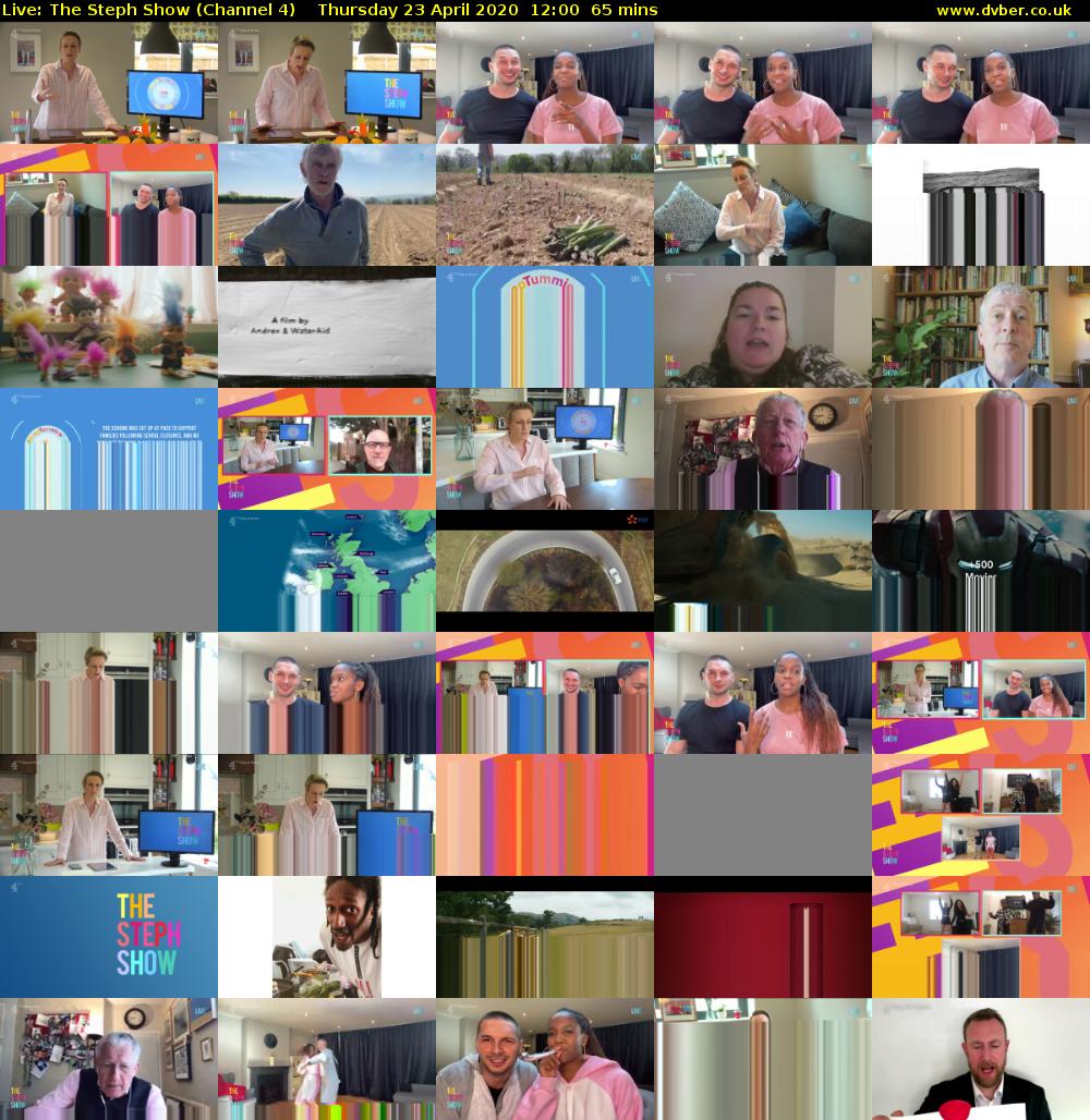 Live: The Steph Show (Channel 4) Thursday 23 April 2020 12:00 - 13:05