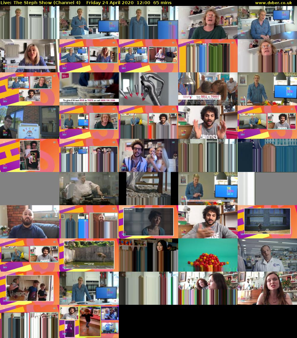 Live: The Steph Show (Channel 4) Friday 24 April 2020 12:00 - 13:05