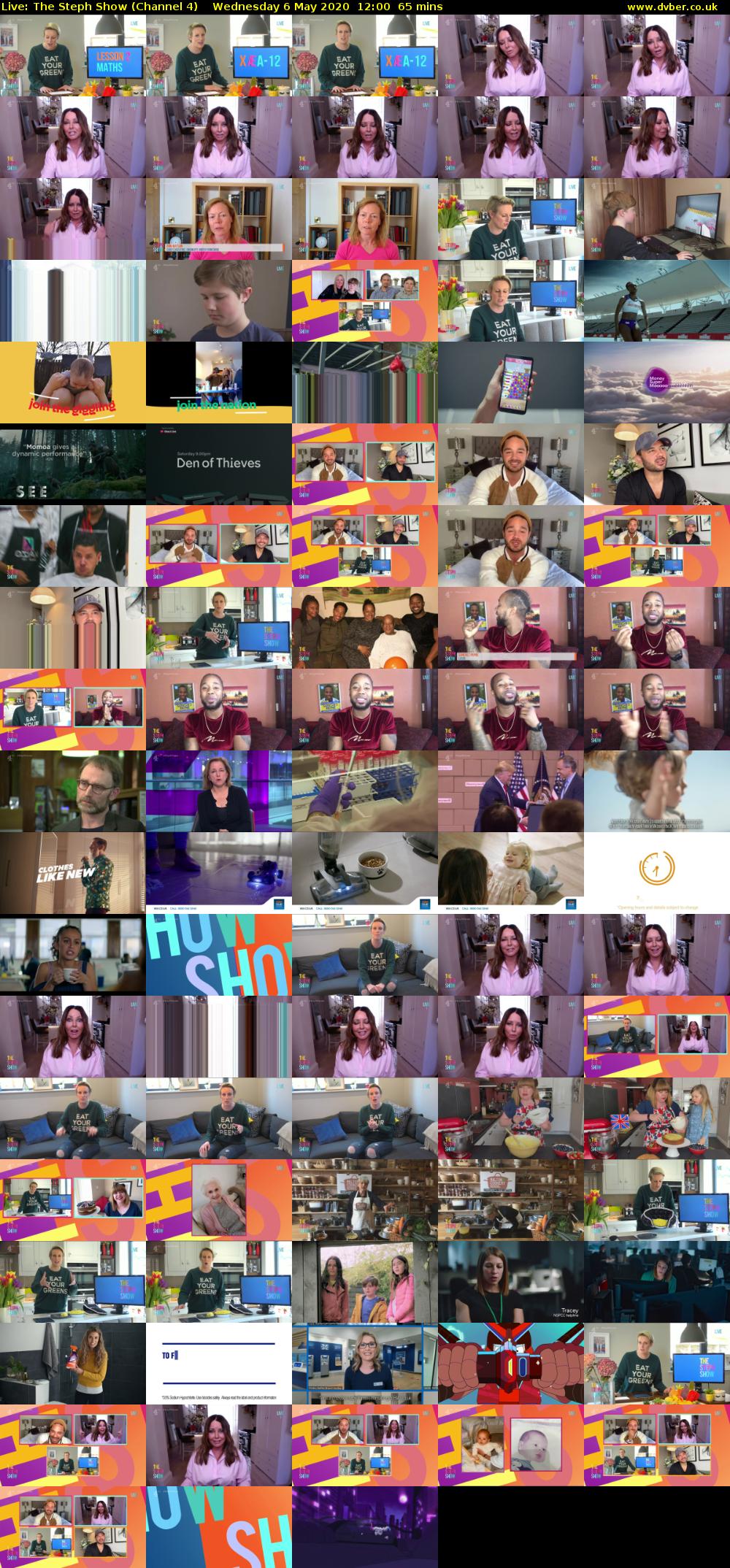 Live: The Steph Show (Channel 4) Wednesday 6 May 2020 12:00 - 13:05