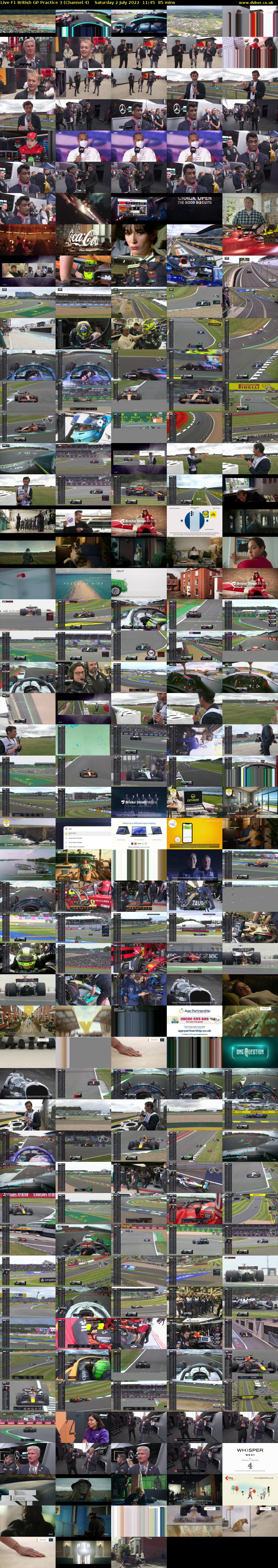 Live F1 British GP Practice 3 (Channel 4) Saturday 2 July 2022 11:45 - 13:10