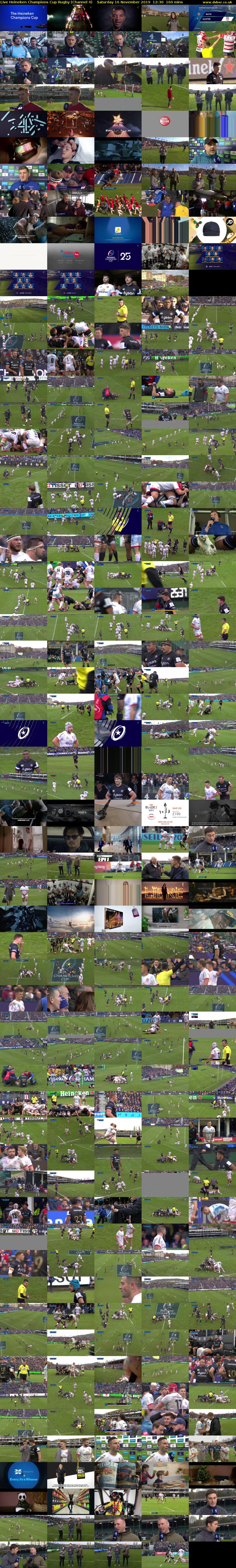Live Heineken Champions Cup Rugby (Channel 4) Saturday 16 November 2019 12:30 - 15:10