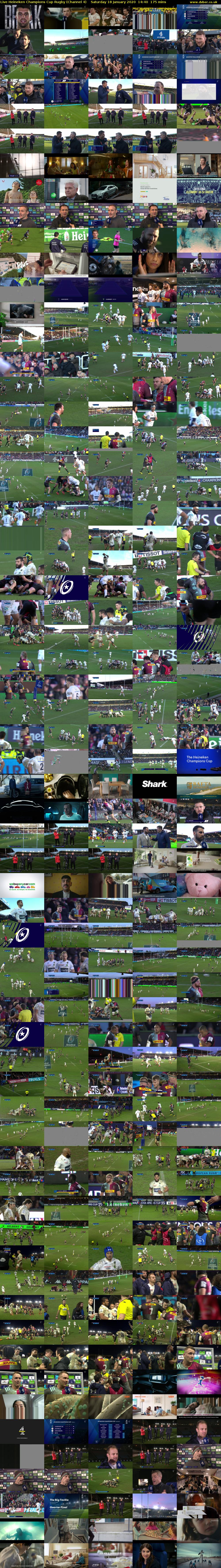 Live Heineken Champions Cup Rugby (Channel 4) Saturday 18 January 2020 14:40 - 17:35