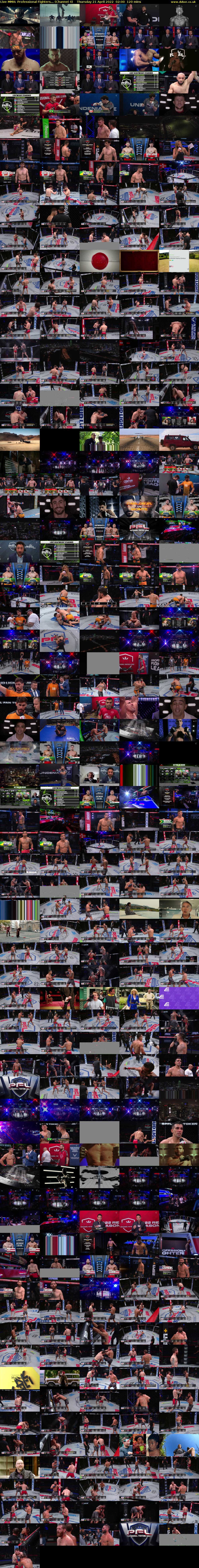Live MMA: Professional Fighters... (Channel 4) Thursday 21 April 2022 02:00 - 04:00