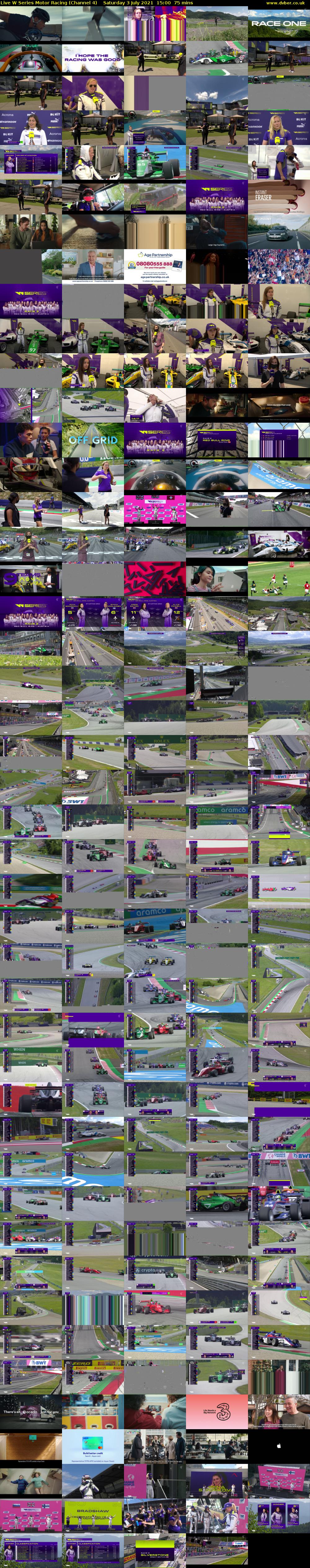 Live W Series Motor Racing (Channel 4) Saturday 3 July 2021 15:00 - 16:15