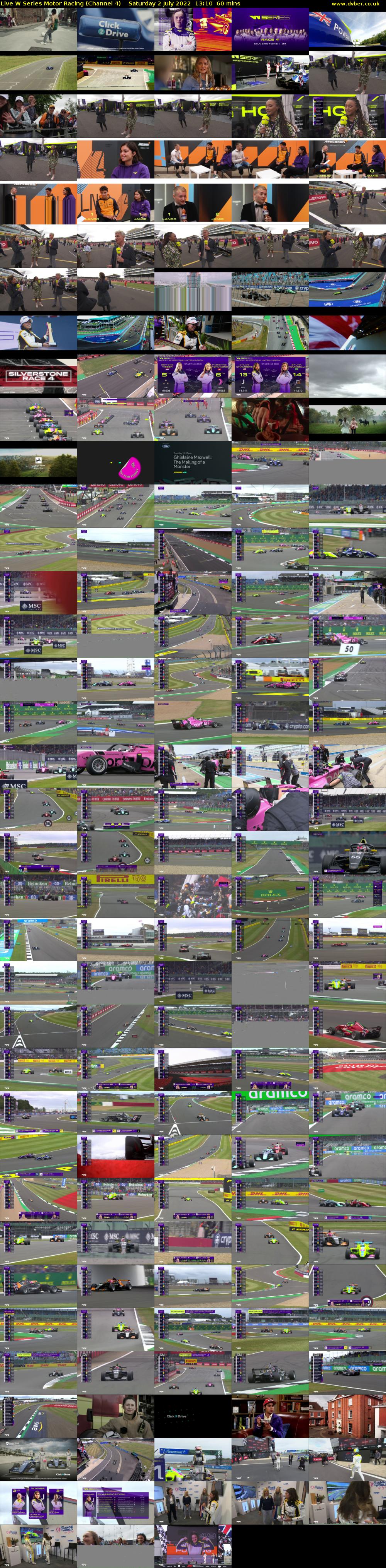Live W Series Motor Racing (Channel 4) Saturday 2 July 2022 13:10 - 14:10