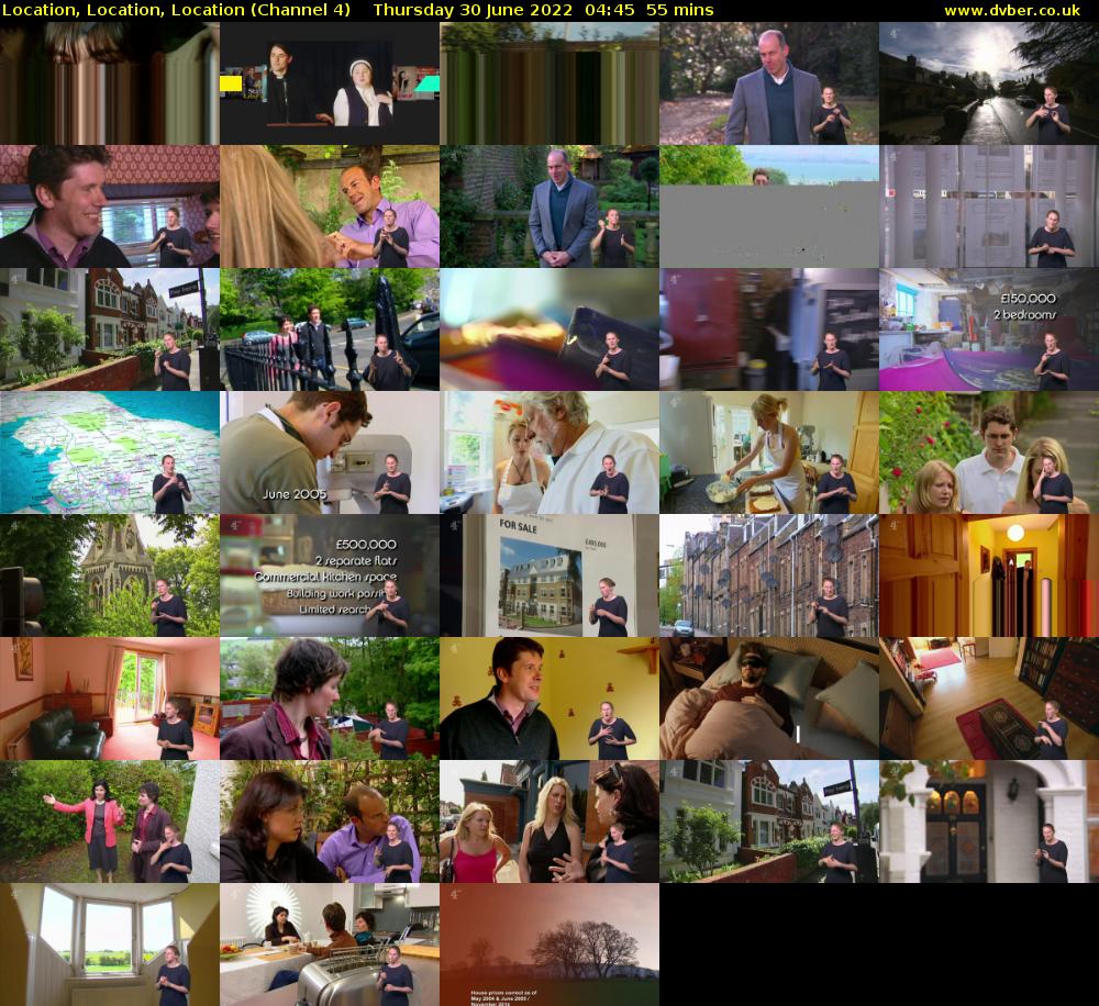 Location, Location, Location (Channel 4) Thursday 30 June 2022 04:45 - 05:40