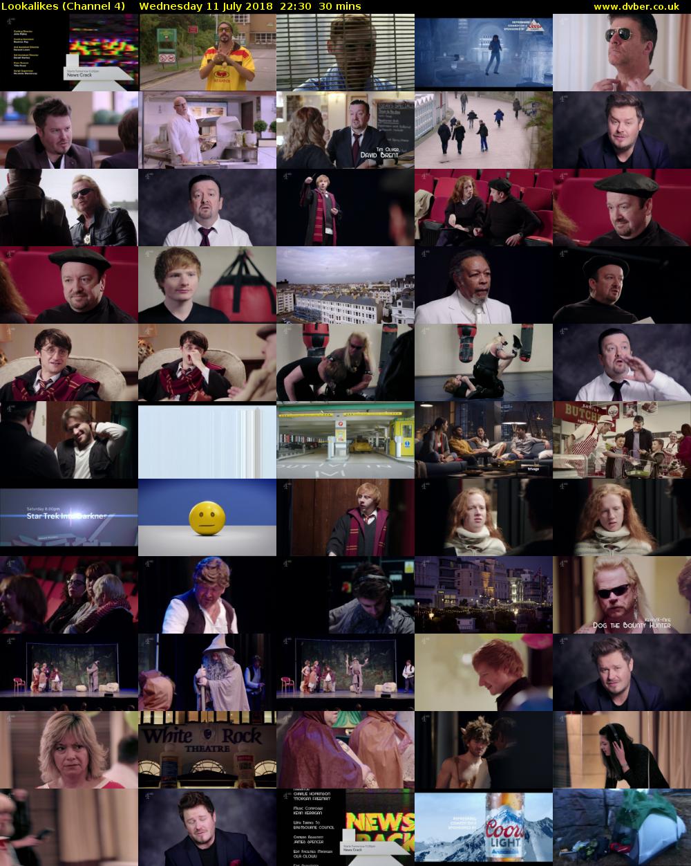 Lookalikes (Channel 4) Wednesday 11 July 2018 22:30 - 23:00
