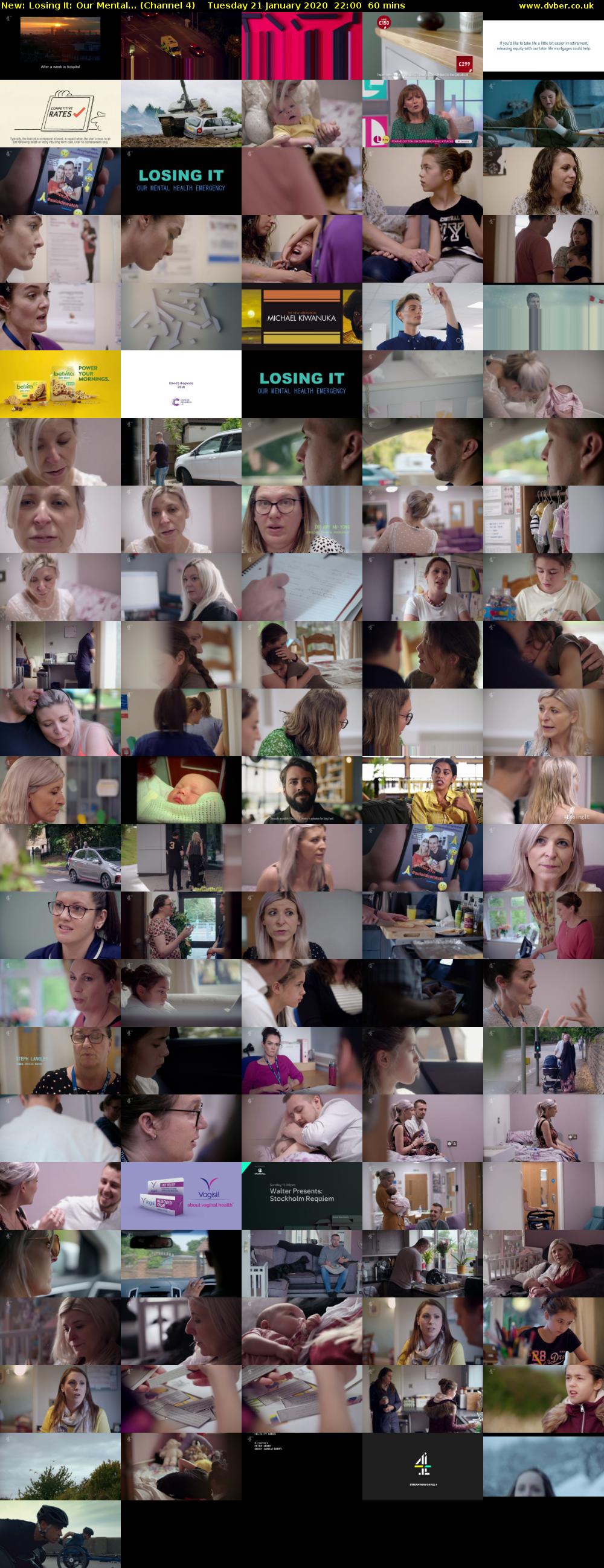Losing It: Our Mental... (Channel 4) Tuesday 21 January 2020 22:00 - 23:00