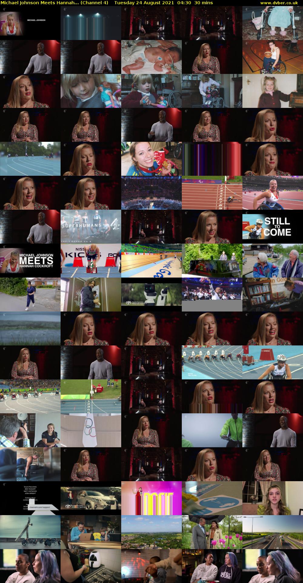 Michael Johnson Meets Hannah... (Channel 4) Tuesday 24 August 2021 04:30 - 05:00