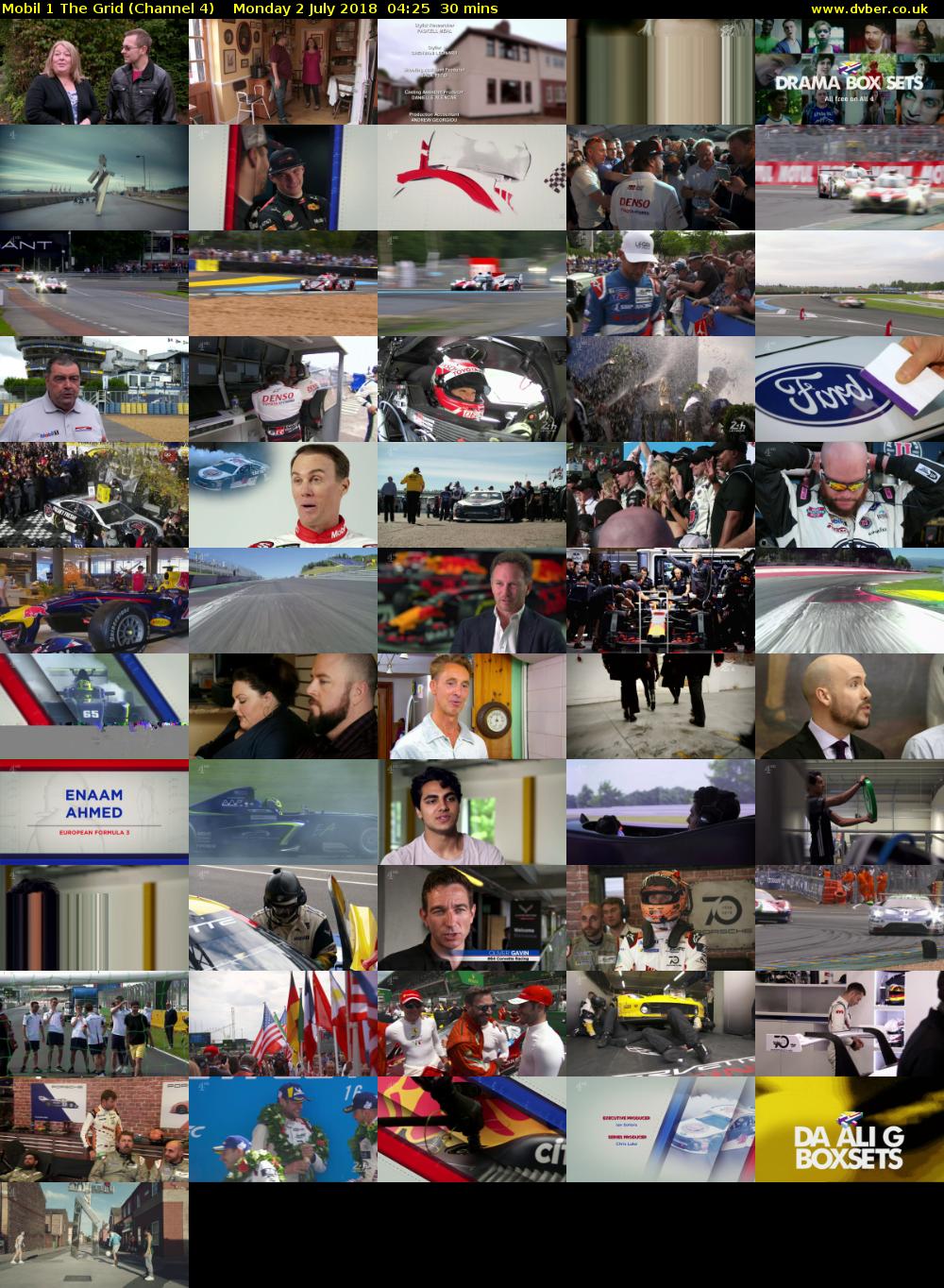 Mobil 1 The Grid (Channel 4) Monday 2 July 2018 04:25 - 04:55