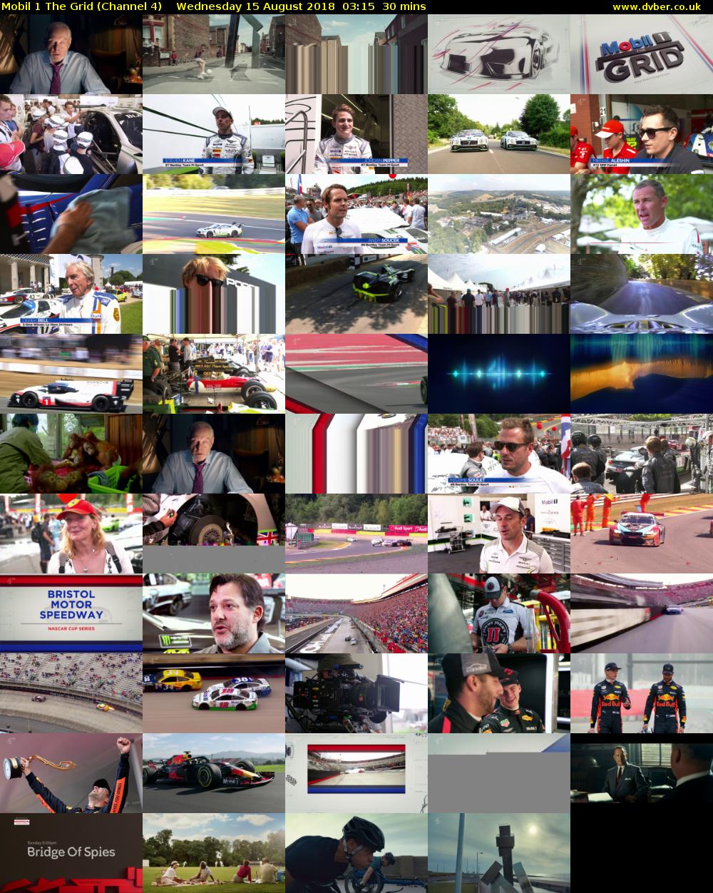 Mobil 1 The Grid (Channel 4) Wednesday 15 August 2018 03:15 - 03:45