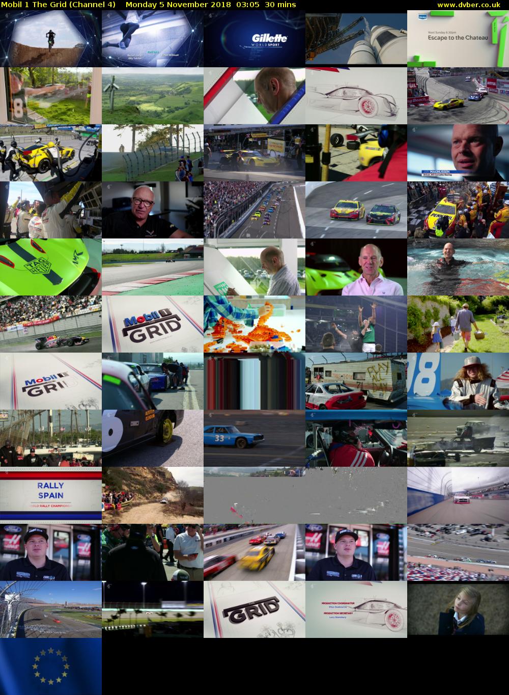 Mobil 1 The Grid (Channel 4) Monday 5 November 2018 03:05 - 03:35