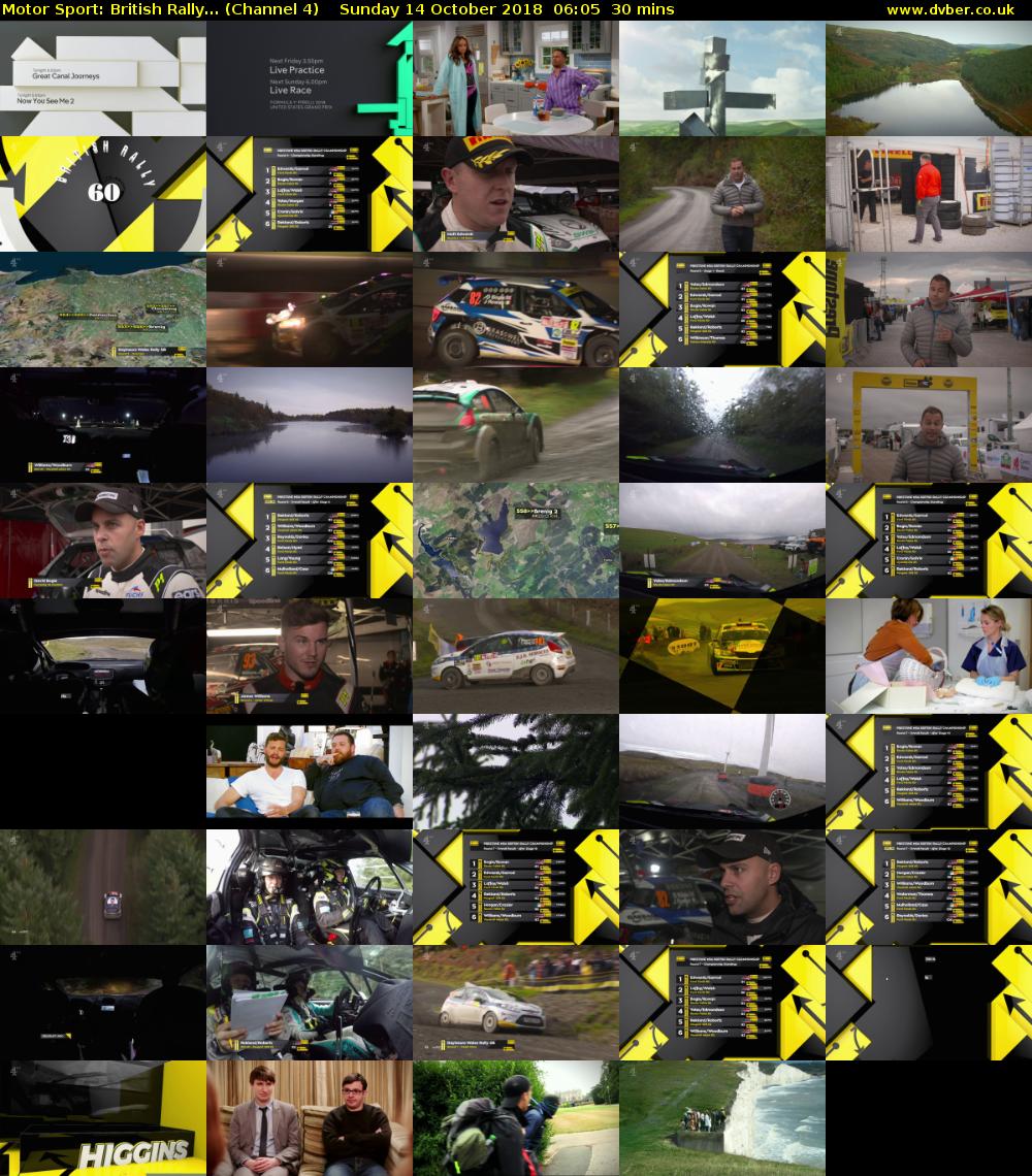Motor Sport: British Rally... (Channel 4) Sunday 14 October 2018 06:05 - 06:35