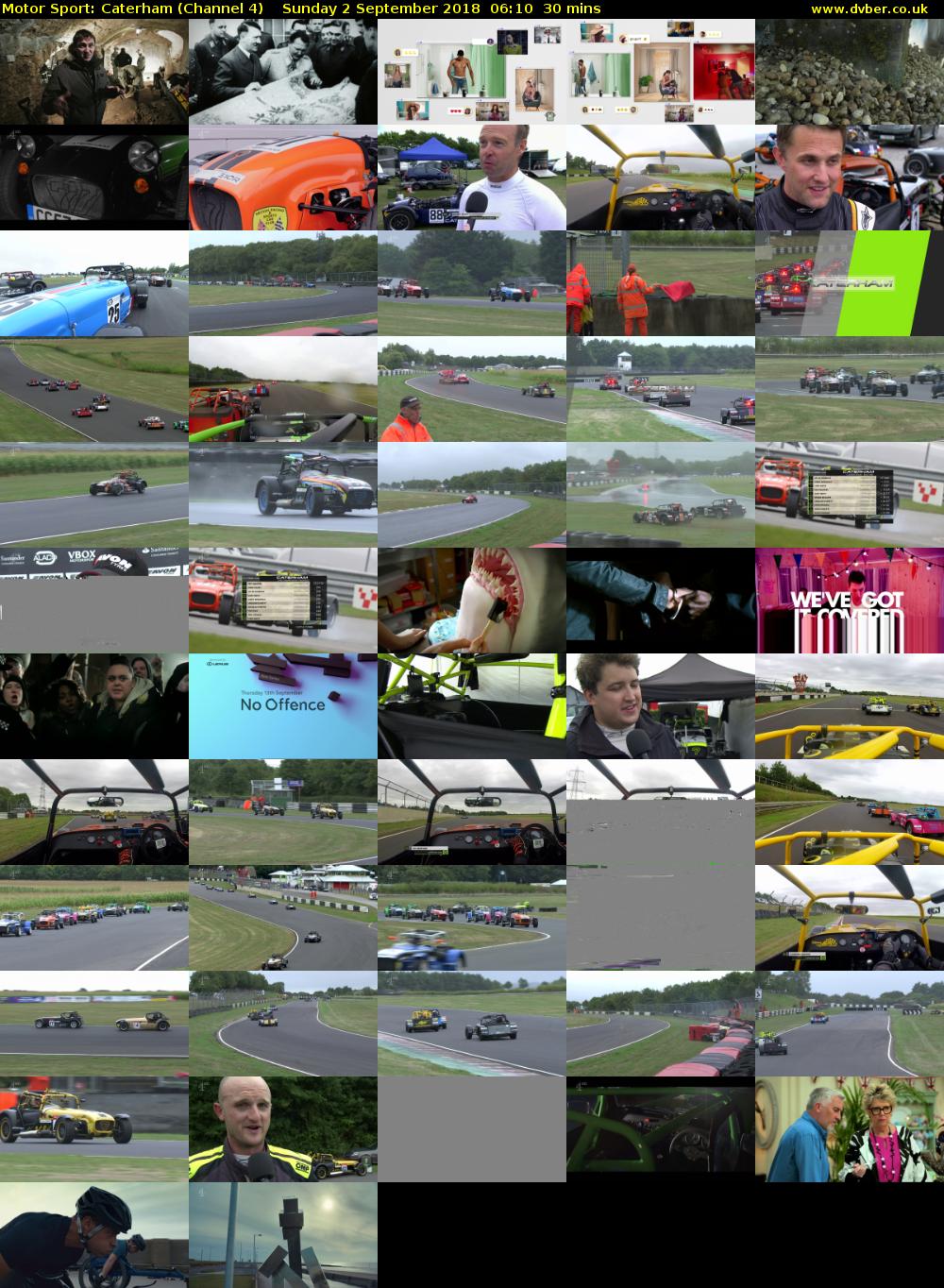 Motor Sport: Caterham (Channel 4) Sunday 2 September 2018 06:10 - 06:40