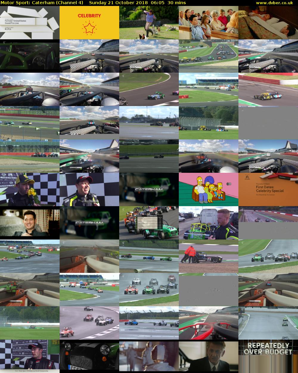 Motor Sport: Caterham (Channel 4) Sunday 21 October 2018 06:05 - 06:35