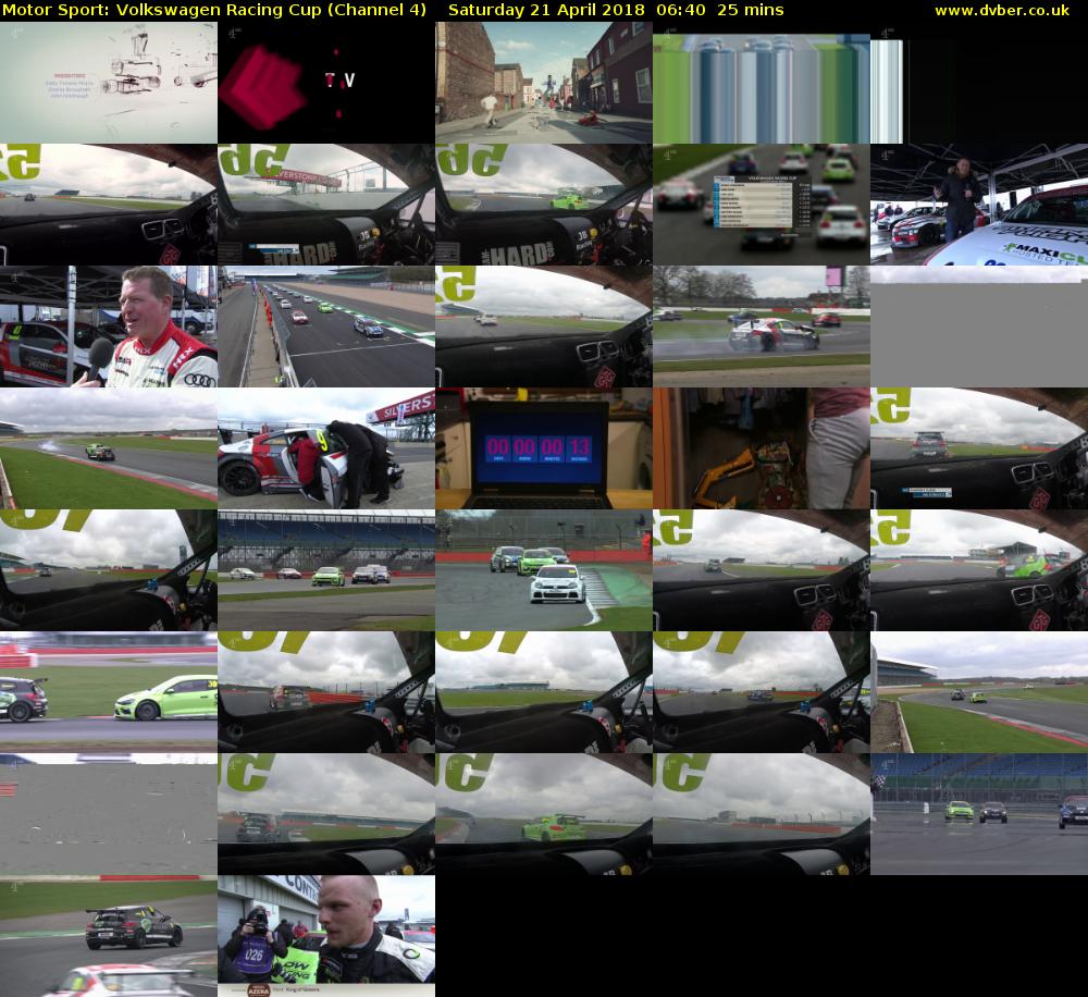 Motor Sport: Volkswagen Racing Cup (Channel 4) Saturday 21 April 2018 06:40 - 07:05