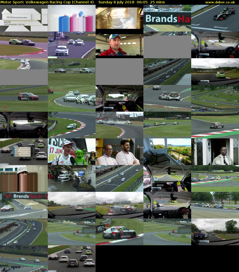 Motor Sport: Volkswagen Racing Cup (Channel 4) Sunday 8 July 2018 06:05 - 06:30