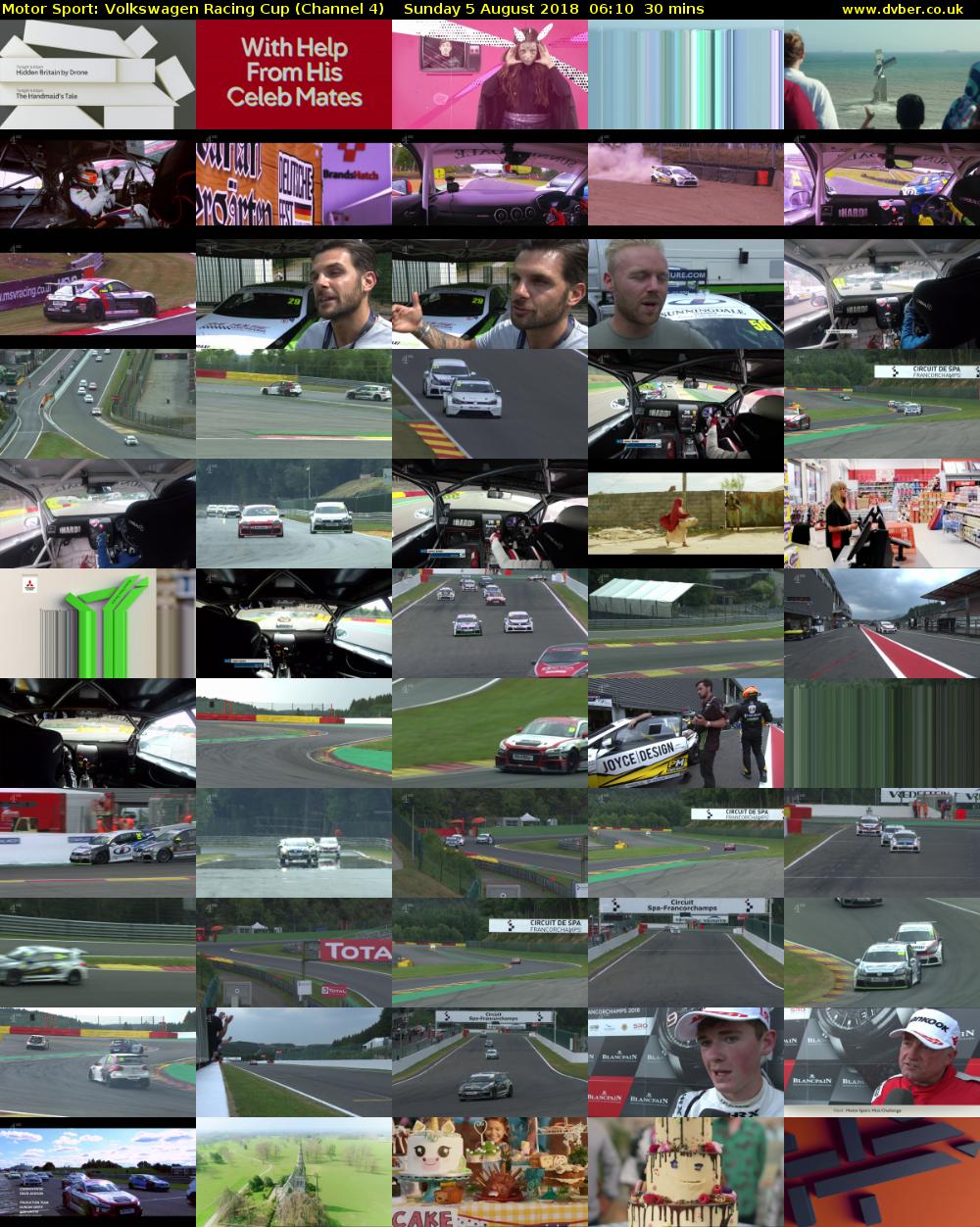 Motor Sport: Volkswagen Racing Cup (Channel 4) Sunday 5 August 2018 06:10 - 06:40