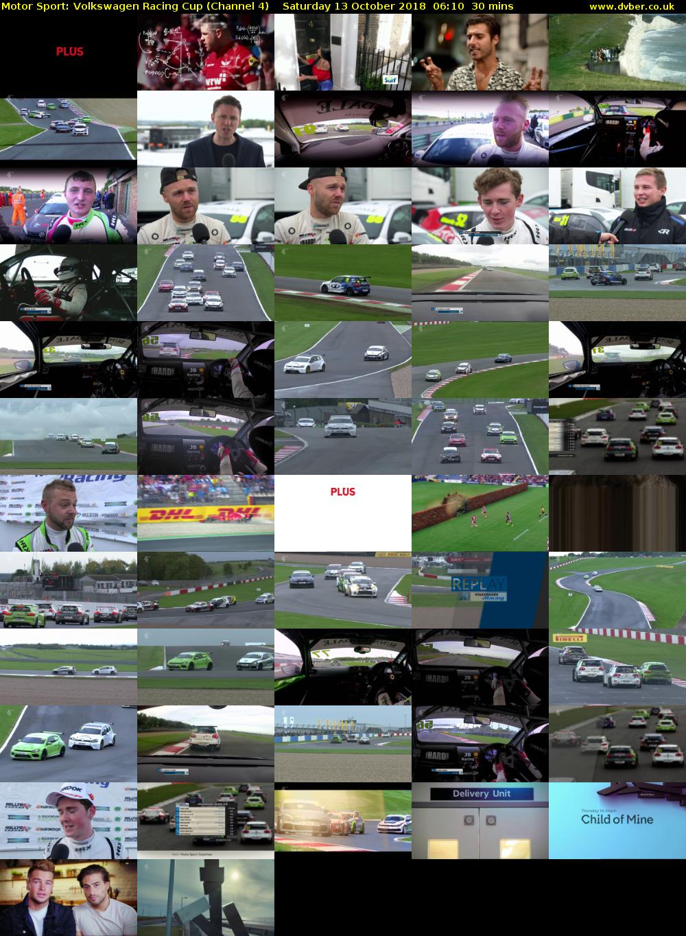 Motor Sport: Volkswagen Racing Cup (Channel 4) Saturday 13 October 2018 06:10 - 06:40