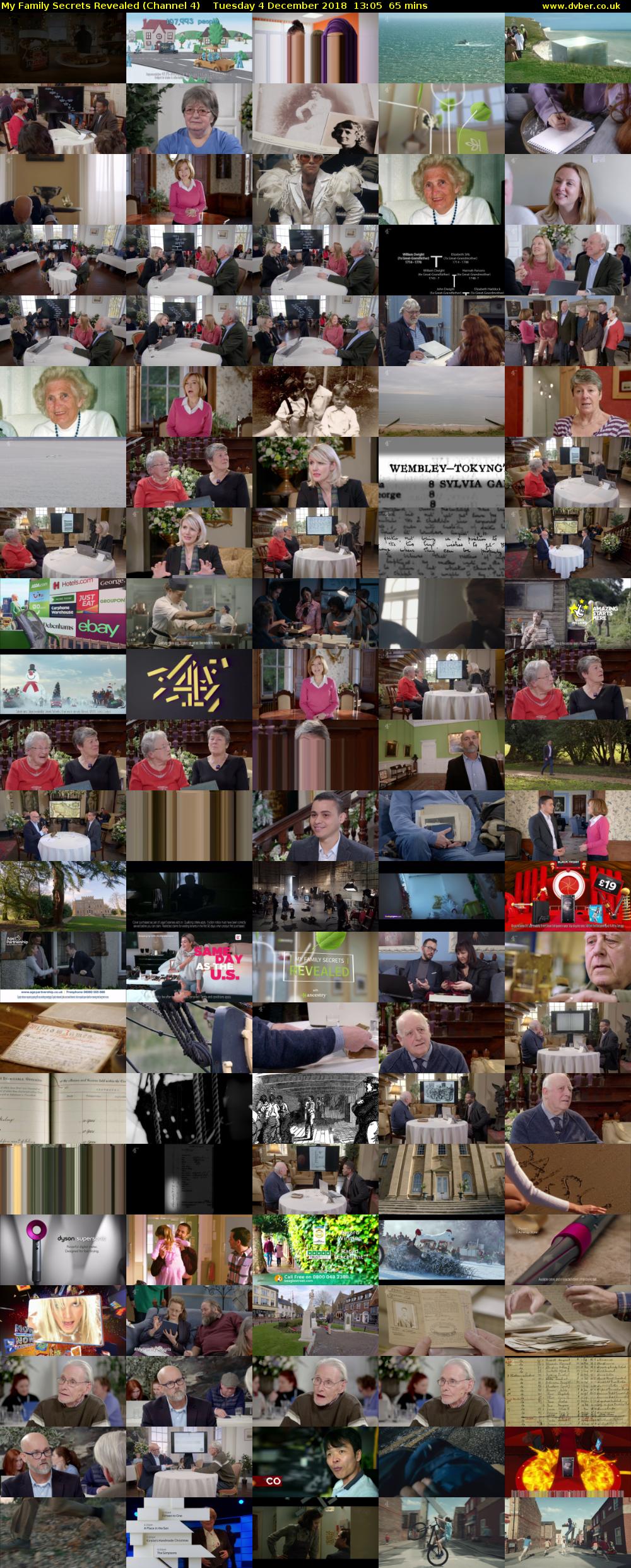 My Family Secrets Revealed (Channel 4) Tuesday 4 December 2018 13:05 - 14:10