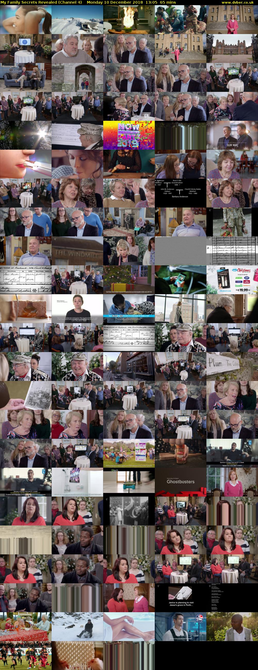 My Family Secrets Revealed (Channel 4) Monday 10 December 2018 13:05 - 14:10