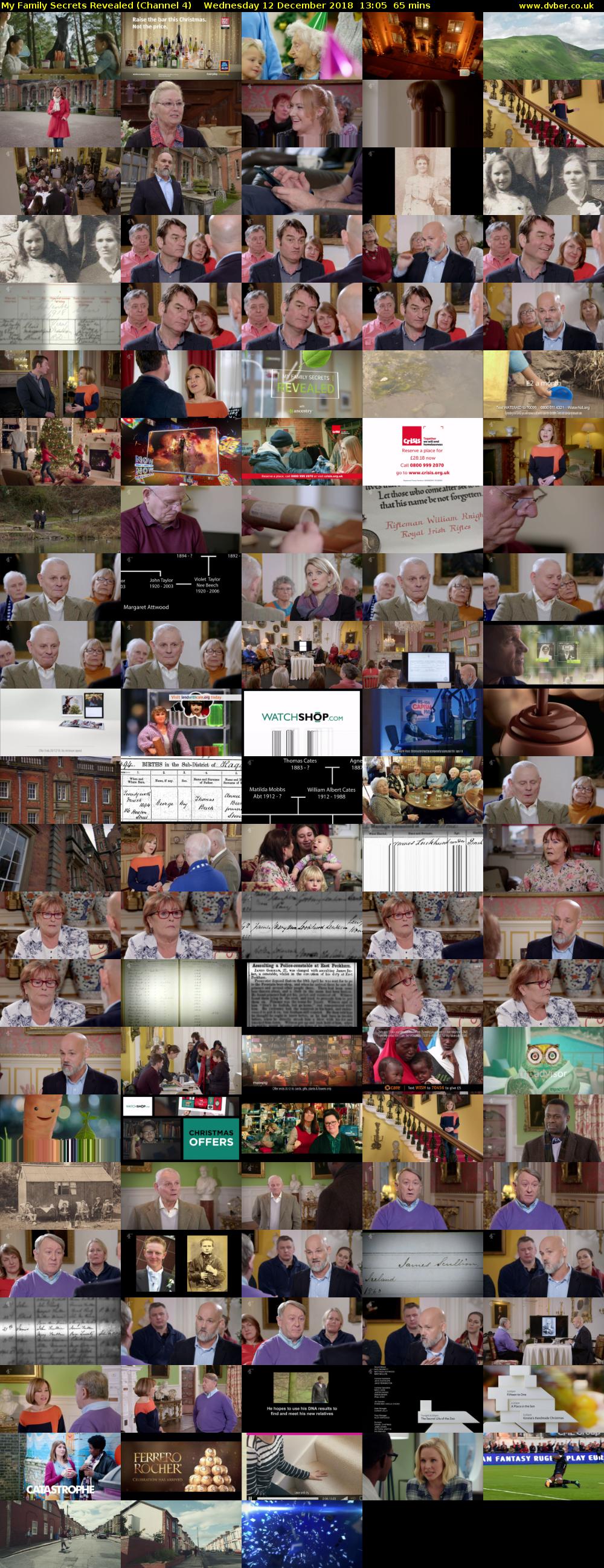 My Family Secrets Revealed (Channel 4) Wednesday 12 December 2018 13:05 - 14:10
