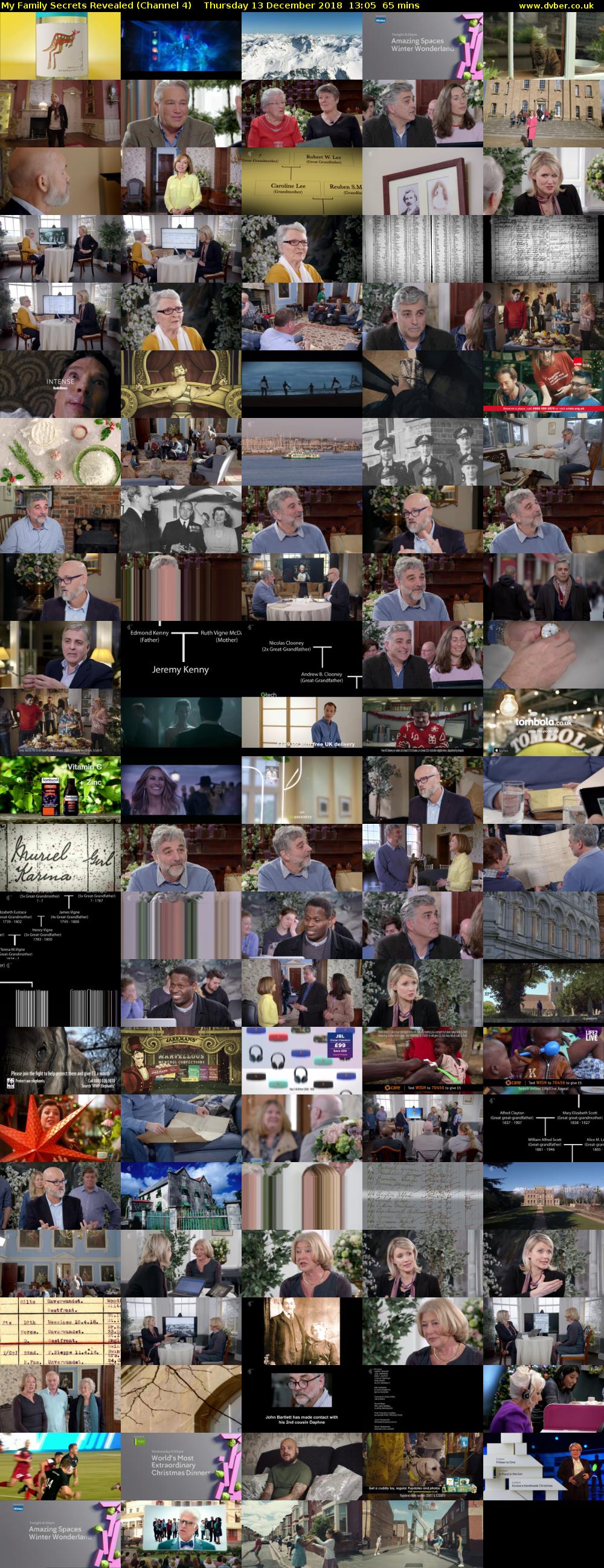 My Family Secrets Revealed (Channel 4) Thursday 13 December 2018 13:05 - 14:10