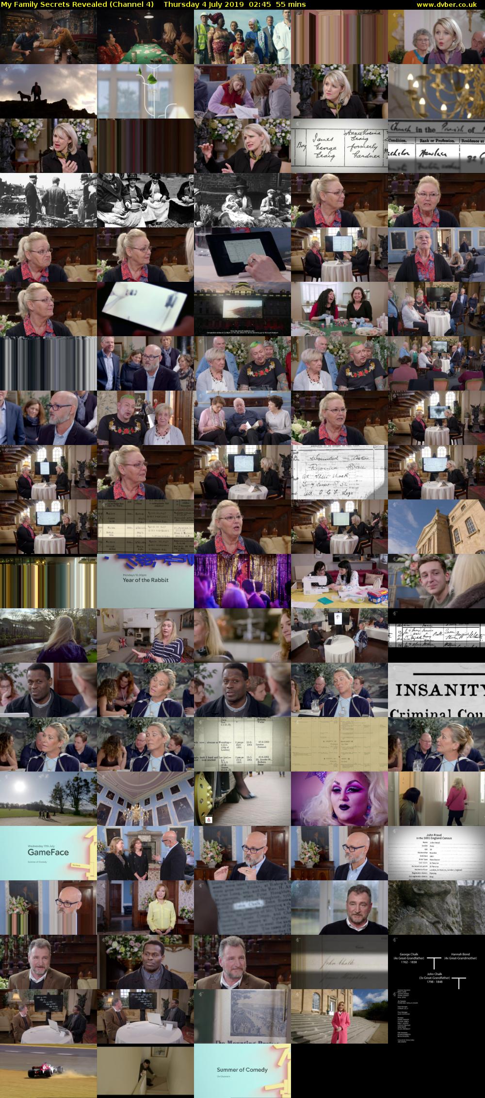 My Family Secrets Revealed (Channel 4) Thursday 4 July 2019 02:45 - 03:40